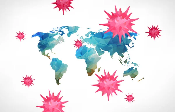 Concept Coronavirus Avec Carte Monde Protection Prévention Nouvelle Épidémie 2019 — Image vectorielle