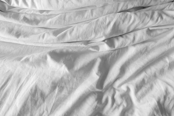 Vista superior de lençóis e travesseiro — Fotografia de Stock