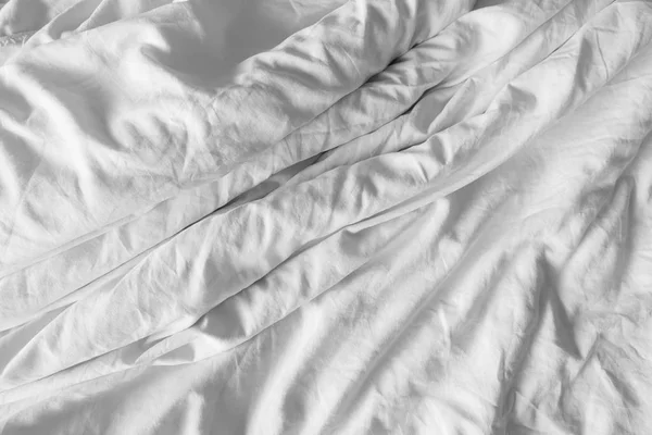 Vista superior de sábanas y almohada — Foto de Stock