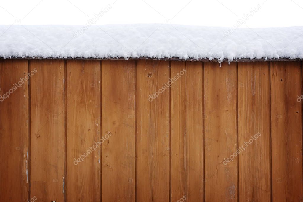 snow on a wooden background image