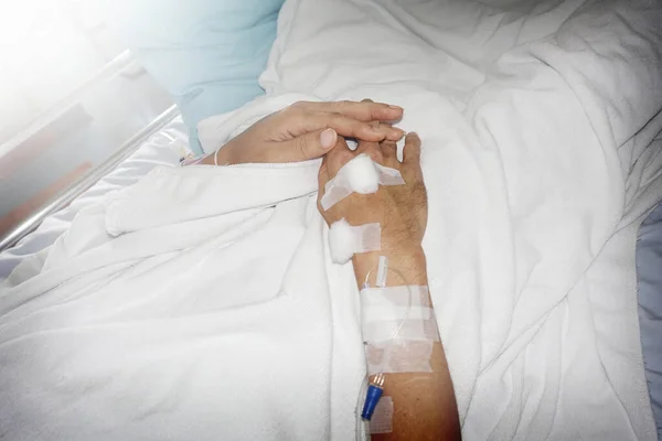 Hand Des Patienten Mit Set Krankenhaus — Stockfoto