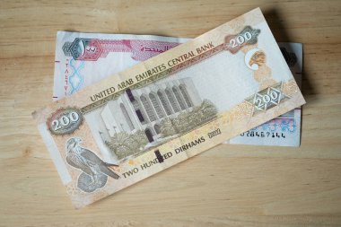 Birleşik Arap Emirlikleri 'nin kara toprakları. Aed. Uae para birimi.