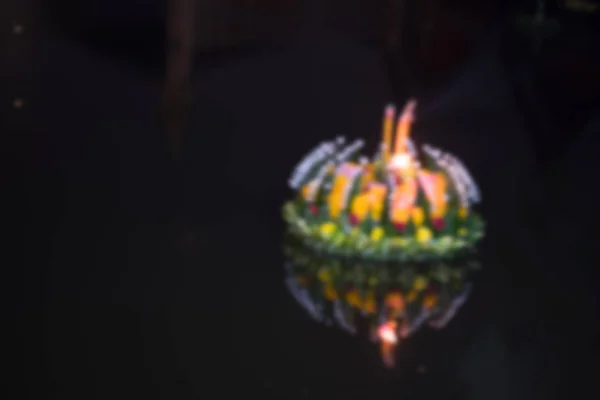 Blur background of Krathong at Krathong festival in Thailand — ストック写真