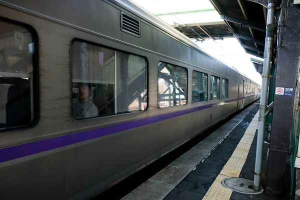 Hokkaido Japan November 2019 Train Running Rail Track Diesel Multiple — Stock Photo, Image