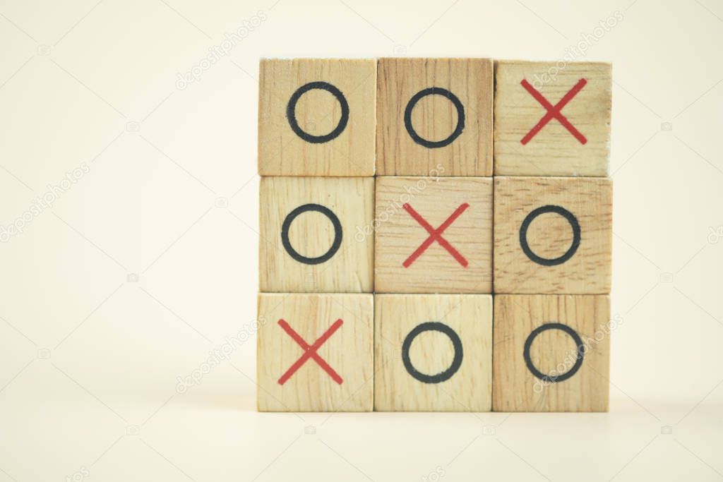 OX (tic tac toe) wood board game