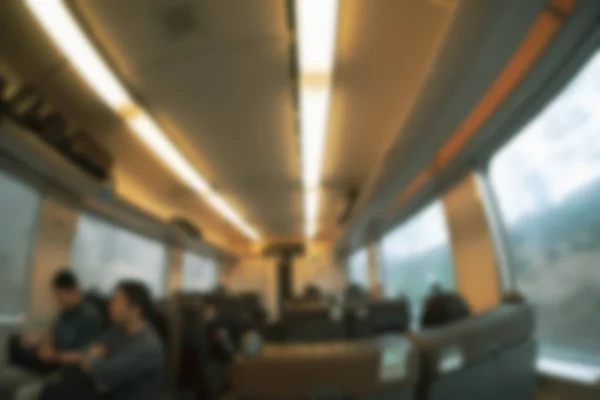 Antecedentes borrosos de Interior del tren en Hakodate, Isla Hokkaido, Japón . — Foto de Stock