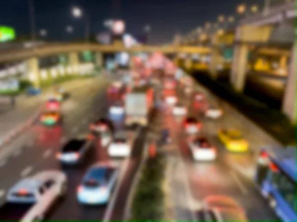Blurred of traffic jam in the night city — Stock Photo, Image