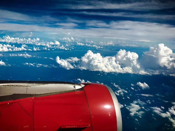 Aerial view from internal cabin of aeroplane. — 스톡 사진