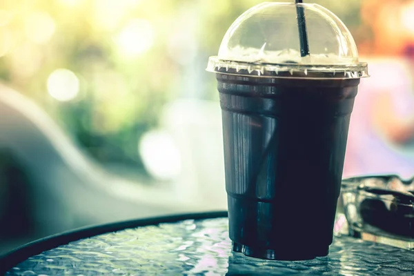 Chiudi ghiaccio lungo caffè nero — Foto Stock