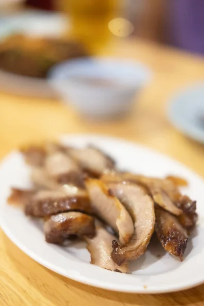 烧焦的猪肉颈烤猪肉 泰国菜 — 图库照片