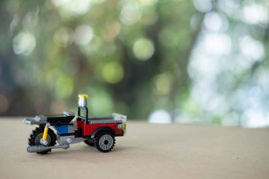 Miniature toy car: Tricycle for loading and unloading product. Thai people call 