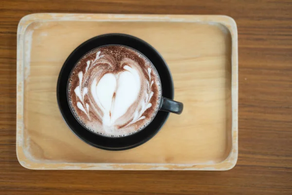 Cup Hot Chocolate Hot Cocoa Latte Art Beautiful Foam — Stock Photo, Image