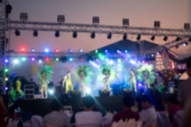 Tayland geleneksel dansında neon dekorasyon ışığının soyut bulanıklığı Defocus arka planı