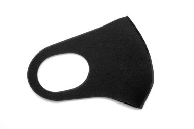 Siyah yüz maskesi PM2.5 toz ve Colona ya da Covid-19 virüsü gibi mikropları korumak için beyaz arka planda