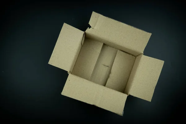 Caja Cartón Marrón Cuadrada Vacía Abierta Para Transporte Embalaje Mercancías — Foto de Stock