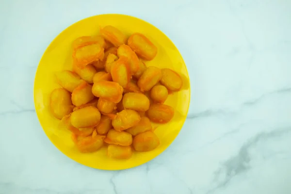 Med Nun Makanan Penutup Thailand Yang Terbuat Dari Kuning Telur — Stok Foto