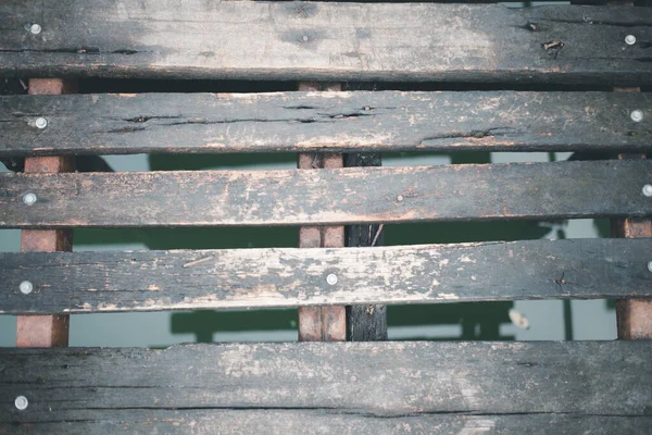 Κάτοψη Των Παλαιών Σανίδων Μονοπάτι Ξύλο Πάνω Από Κανάλι Κλείσε — Φωτογραφία Αρχείου