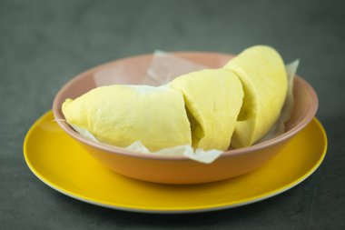 Tayland Durian 'ına yakın çekim. Tayland 'dan meyve ve tropikal meyve kralı