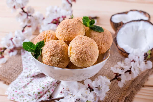 Domácí kokosové sušenky — Stock fotografie