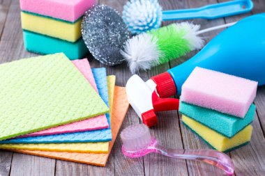 Ahşap arka plan öğeleri ev Temizleme