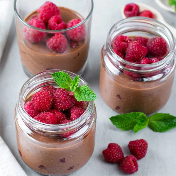 Mousse de chocolate y frambuesa — Foto de Stock