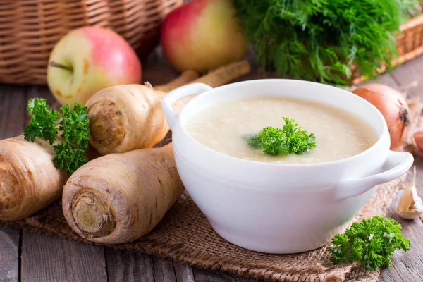 Children's soup with vegetables Stock Photo