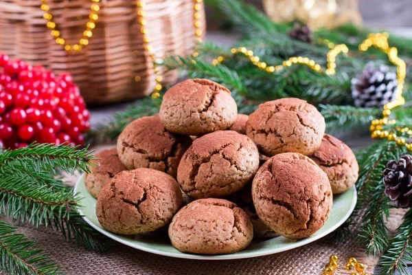 Cookies Chocolate crinkles on a festive background — Stock Photo, Image