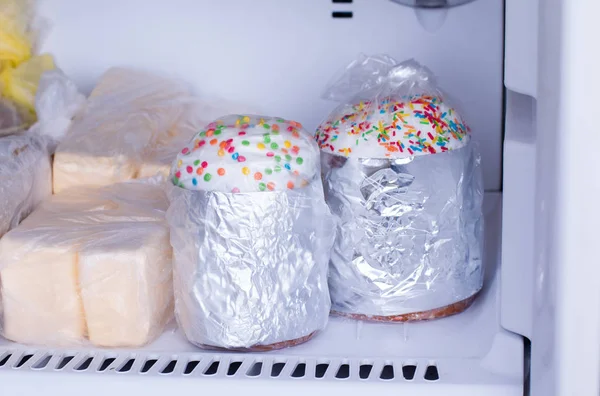 Homemade Easter cake in the freezer — Stock Photo, Image