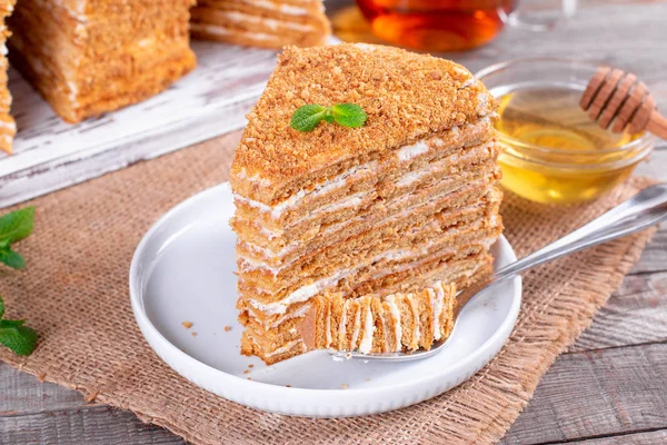 Slice of honey cake