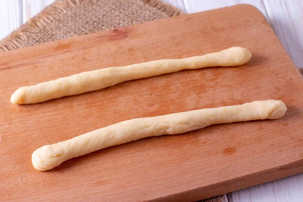 Slices of raw yeast dough — Stock Photo, Image