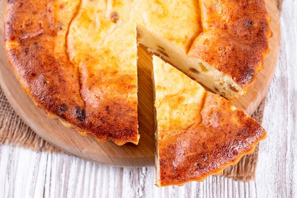 Cazuela Requesón Con Pasas Comida Saludable Comida Para Bebés —  Fotos de Stock