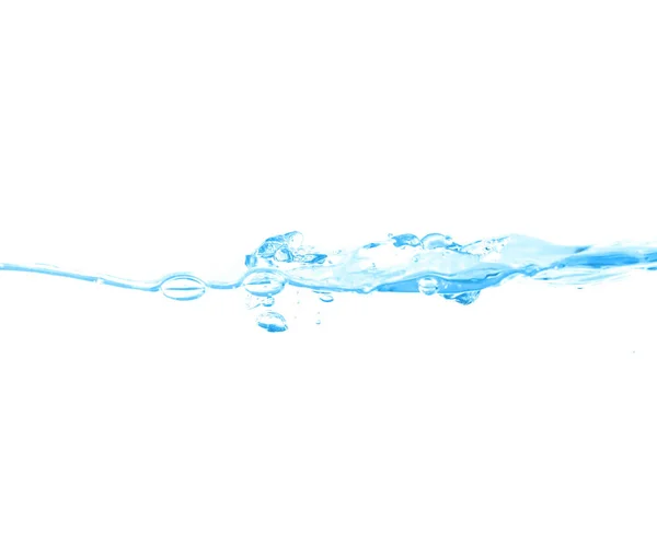 Respingo de água e gota sobre fundo branco — Fotografia de Stock
