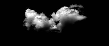 Siyah arka planda izole bulutlar