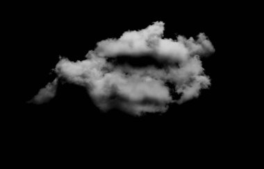 Siyah arka planda izole bulutlar