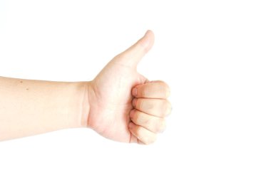 Beyaz arkaplanda İzole Edilmiş Bir El