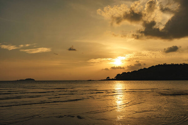 Sea Landscape,Sunset after the island