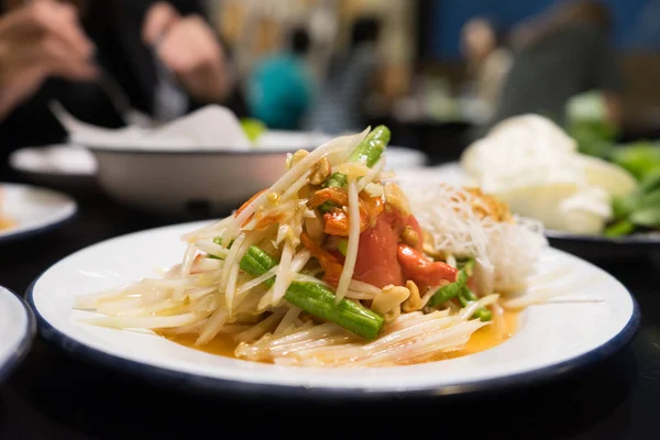 Som-Tam, Papaya salad Thai foods — стокове фото