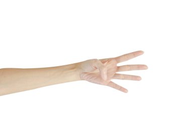 Beyaz arkaplanda İzole Edilmiş Bir El