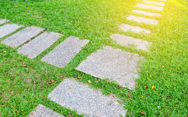 Bahçedeki taş geçit.