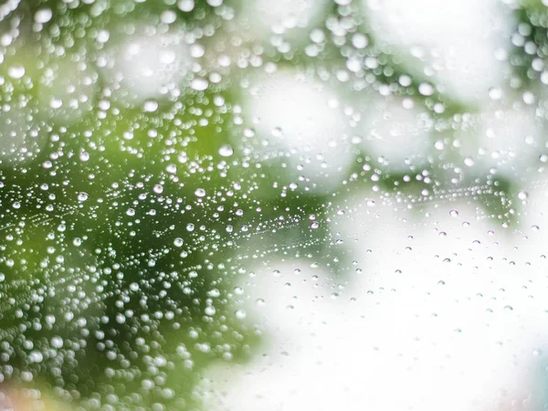 Abstrato, Tráfego, Queda de chuva na janela, no carro — Fotografia de Stock