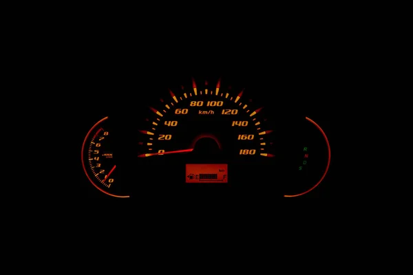 Bezárás sebességmérő autóban — Stock Fotó