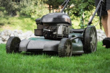 Çim çim biçme makinesi ile biçilmiş