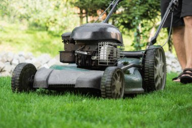 Çim çim biçme makinesi ile biçilmiş