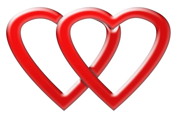 Dois corações unidos para o Dia dos Namorados — Fotografia de Stock