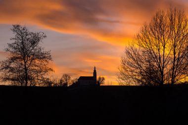 Kötü Koetzting, Bavyera spa Park'ta günbatımı