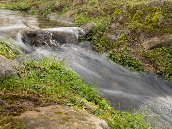 Longa Exposição Água Corrente Natureza — Fotografia de Stock