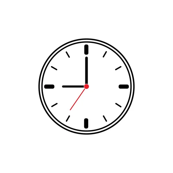 Wall Clock Icon White Background Isolated Vector Illustration — Stock Vector