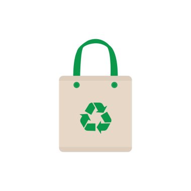 Ekolojik bez çanta sembol simgesi. İzole Vektör illüstrasyonu.