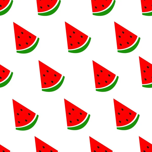 Seamless Watermelon Slice Pattern Vector Design — Stock Vector