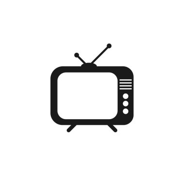  Televizyon ikonu Vektörü. Televizyon tabelası. İzole Vektör illüstrasyonu.